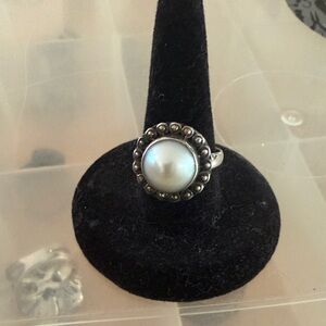 Elegant Sterling Silver Pearl Ring